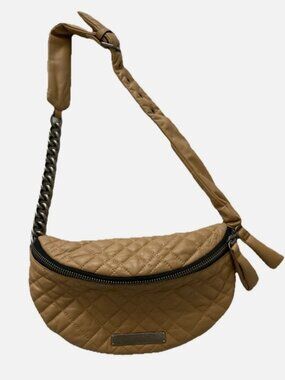 Kurt Geiger Brixton Large Belt Bag Khaki Quilted Soft Leather Crossbody Bag